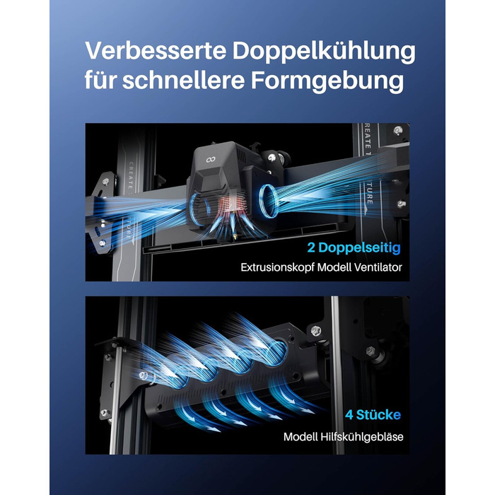 Принтер, висока швидкість до 500 мм/с, 121-точкове автоматичне вирівнювання ложа, двошвидкісний прямий екструдер 300 , розмір друк