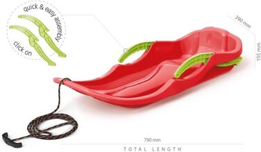 Санки BirnePower Race S пластикові з гальмом, 79 см сині