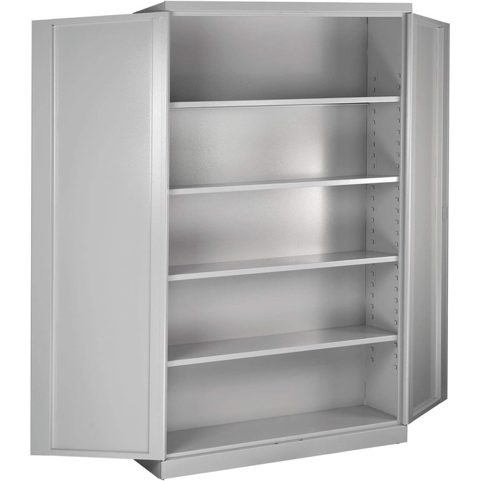 Металева шафа ADB XXL RAL 7035, повна шафа для майстерні, сталева шафа для зберігання, 4 полиці, металева шафа для інструментів майстерні