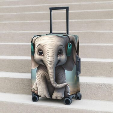 Чохол для валізи Grauer Elefant, захисний, еластичний, стійкий до подряпин, водостійкий, для валіз розміром 45.7-81.3 см, чорний, XL