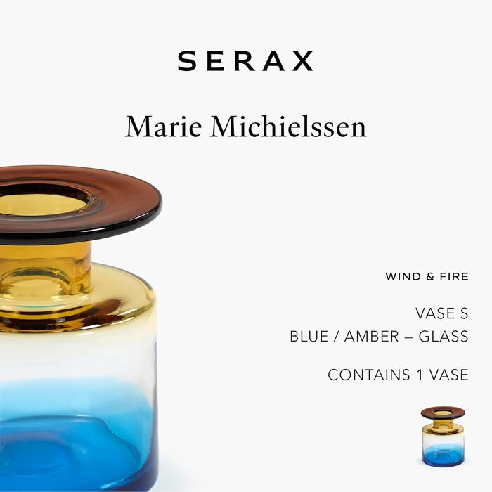 Ваза Serax Wind & Fire Vase Small Blue and Amber