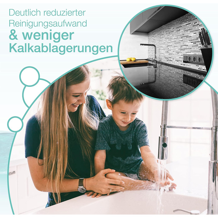 Набір фільтрів для води staysafe ANTIKALK, включаючи безкоштовні аксесуари Гранулят захисту від вапняного нальоту виробництва Німеччини Фільтр для води під раковиною проти забруднюючих речовин у водопровідній воді Швидко встановлюється фільтр для води від