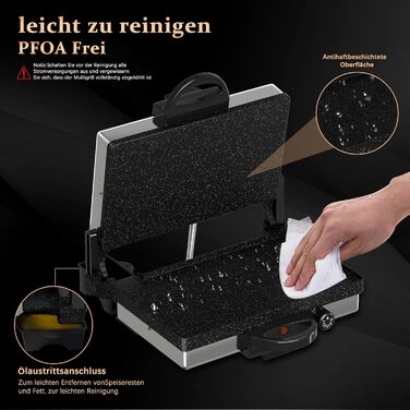 Контактний гриль, Scheffler 2000W Optigrill, Мультигриль, Lahmacun Makinasi, гриль, тостер, хлібопічка, настільний гриль з нержавіючої сталі з грилем, форма для випічки хліба, антипригарне покриття