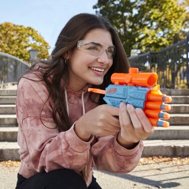 Бластер NERF Elite 2.0 Commander RD-6, 12 дротиків, обертовий барабан на 6 дротиків, вставні рейки Tactical Rail, точки кріплення, різнокольоровий, 6,7 х 36,2 х 24,1 см, для хлопчиків та дівчаток