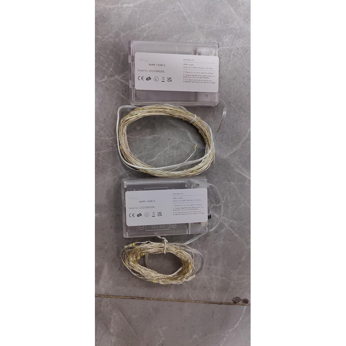 Акумулятор казкових вогнів Ollny 2pcs 5M, 50pcs світлодіодні казкові вогні в приміщенні, мідний дріт казкові вогні IP44 водонепрон