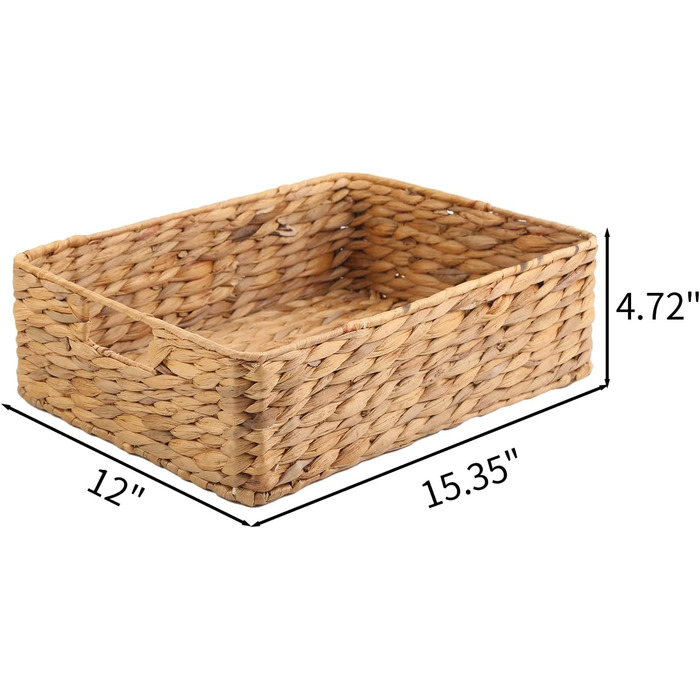 Кошики для зберігання водяного гіацинта YAHUAN для організації шухляд, декоративний плетений кошик для полиць, туалетного приладдя, аксесуарів для макіяжу, туалетного паперу та спецій (спочатку)