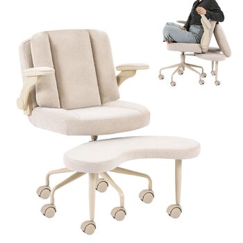 Крісло для медитації Piperong зі схрещеними ніжками, крісло для людей з СДУГ та регульованими підлокітниками, стілець для роботи з перехресним столом Criss Cross з гнучкою спинкою, поворотною підставкою для ніг, підлокітниками та колесами для домашнього о