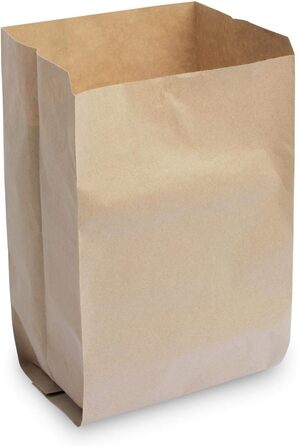 Паперові сміттєві пакети Hypafol Bio, 300 шт. Біорозкладні коричневі пакети для органічних відходів для компостування, органічних відходів та інших відходів Без пластику 1-шарові, місткість 10 л 200x160x360 мм