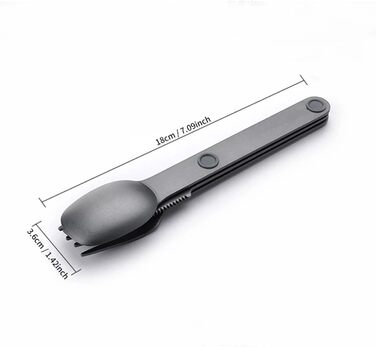 Універсальний набір магнітних столових приборів із 3 предметів кемпінгова ложка, виделка, ніж, портативне дорожнє начиння для пікніка, легкі алюмінієві інструменти для харчування на свіжому повітрі (зелений)