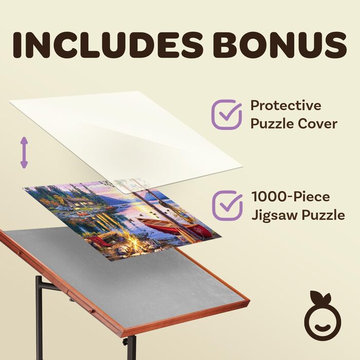 Стіл-головоломка JoyBerri/Стіл-головоломка, що перекочується - Пазл-панель на 1500 елементів із бонусною головоломкою/Портативні с
