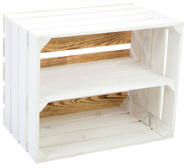 Декоративний дерев&39яний ящик Kistenkolli Altes Land, білий, для вина/фруктів/взуття/книг Розміри 50 x 40 x 31 см Задня сторона полум&39яна поздовжньо, біла Задня сторона полум&39яна поздовжньо, біла