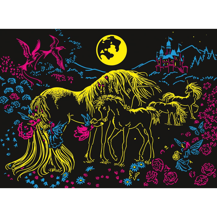 Пазл Ravensburger 13670 Єдиноріг у місячному світлі 100 елементів XXL для дітей від 6 років - світиться в темряві, дитячий пазл