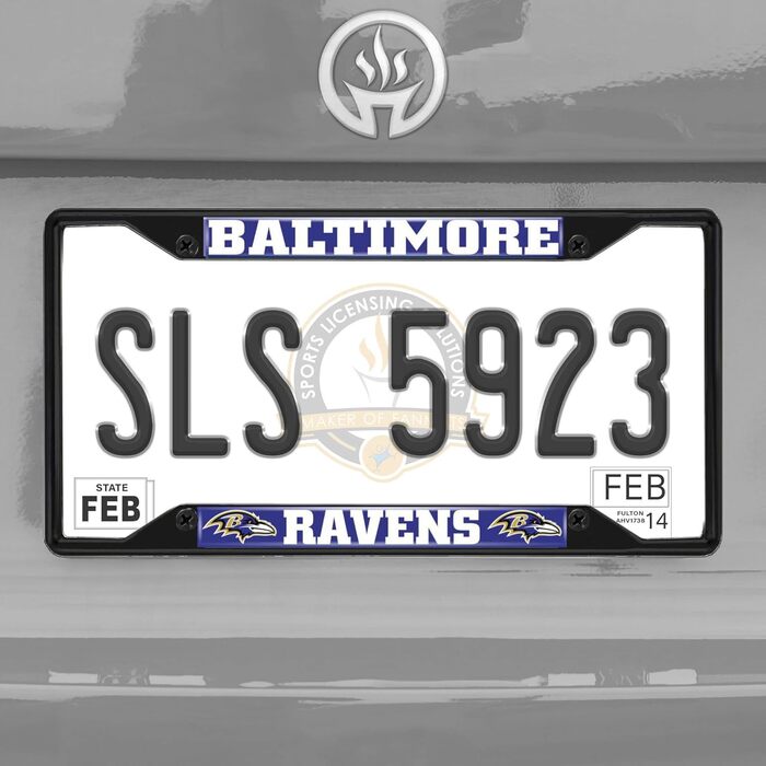 Металева рамка номерного знака, чорна обробка, 31345 Baltimore Ravens