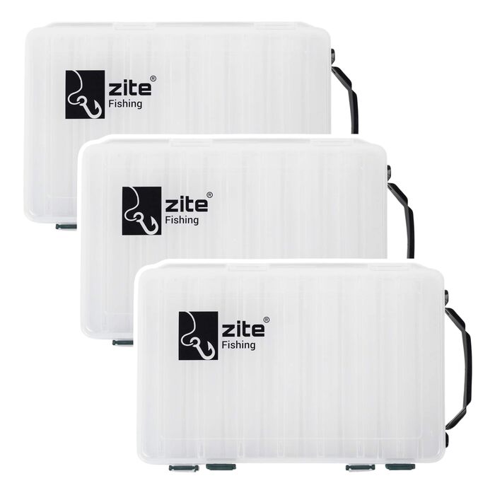 Набір рибальських снастей Zite - 3 предмети 27 см двосторонні - пластикова коробка для наживки, рибальські приманки, жорсткі наживки, коробка 4 л - набір з 3 предметів