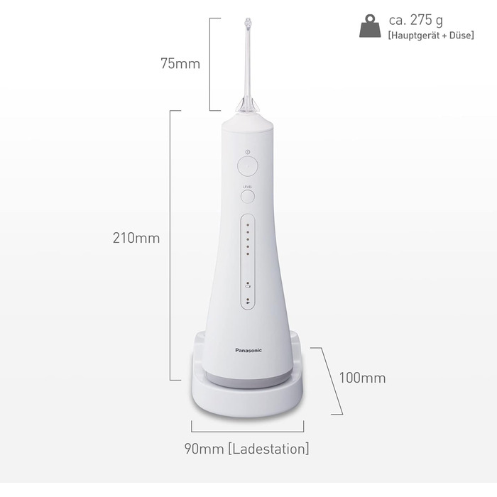 Акумуляторна нитка для води Panasonic EW1511W503, ультразвукова технологія, ультразвукова насадка, час заряджання 1 година