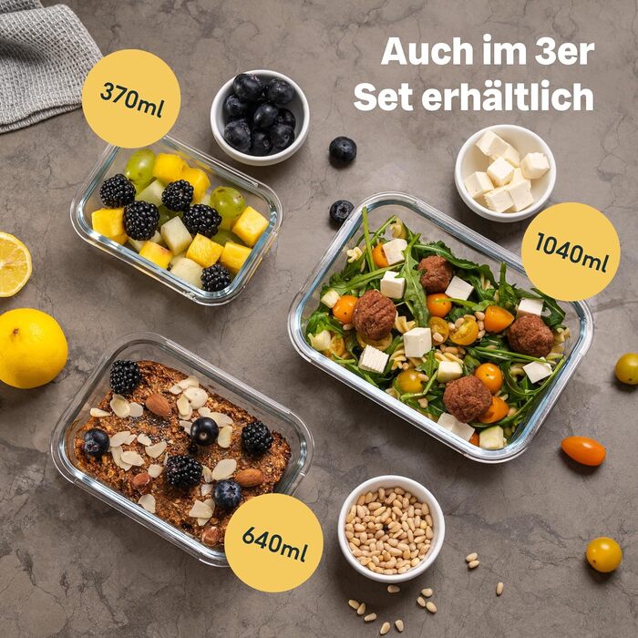 Скляний контейнер для зберігання продуктів SILBERTHAL 1 л - з кришкою з нержавіючої сталі - герметичний - також доступний у комплекті 1 л