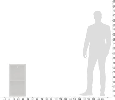 Мала біла книжкова полиця кубічна полиця з 2 відділеннями, кубічна полиця для вітальні, дитячої кімнати, тумбочка для спальні Окремостояча полиця Nubo 31,4 x 60,8 x 29 см Біла Nubo2