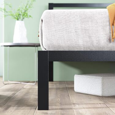 Ліжко Zinus Mia 120 x 190 см Каркас ліжка висотою 35,5 см з місцем для зберігання речей під ліжком Металеве ліжко з узголів&39ям Чорне