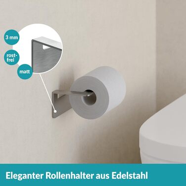 Тримач для туалетних рулонів з нержавіючої сталі без свердління - Самоклеючий тримач для туалетних рулонів - 16 x 5,5 x 8 см Срібл