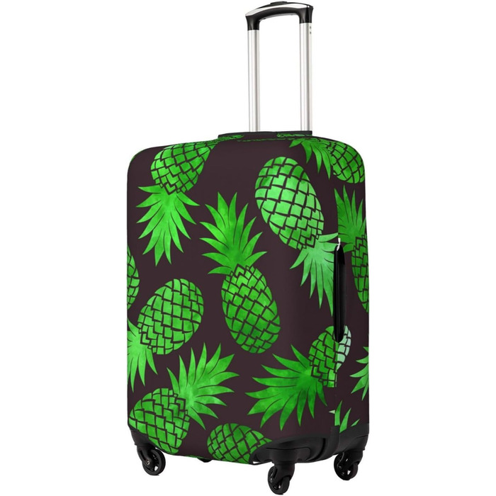 Чохол для валізи Ананасове мистецтво, міцний захист для багажу, підходить для валіз розміром 45.7 - 81.3 см, розмір XL, чорний, екстра-великий