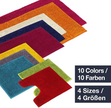 Комплект килимків для ванної WohnDirect, 2 шт. - Бензиновий, 45 x 45 см, з вирізом для унітазу - Нековзний та миється - Килимок для ванної, Килимок для ванної, Килимок для унітазу, 45 x 45 см з вирізом для унітазу (2 шт.), Бензиновий