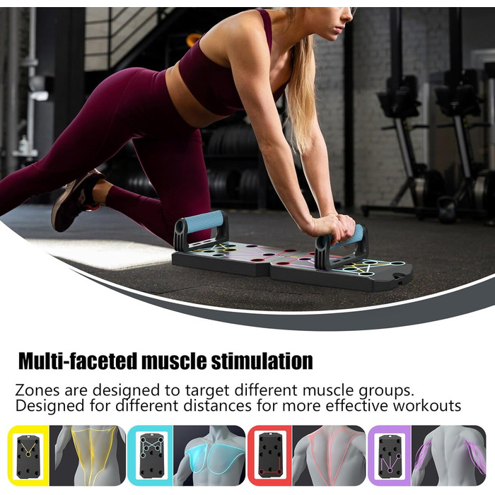 Дошка для віджимань Портативна дошка для віджимань Дошка для м&39язів живота Стійка для м&39язових пластин з поліпропілену, силове обладнання для тренувань Рама для віджимань для грудей, трицепсів та спини, ідеально підходить для дому та