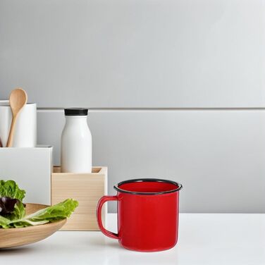 Набір з 4 емальованих кухлів для пиття BESPORTBLE, ретро емальовані кавові кухлі з нековзною ручкою, легкі та міцні для подорожей, офісу та дому