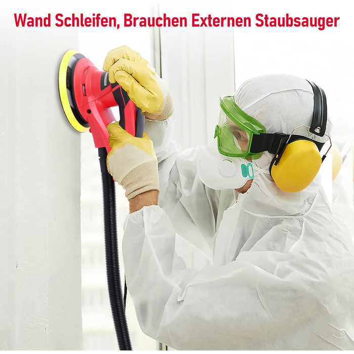 Орбітальна шліфувальна машина PioneerWorks, безщітковий двигун, 350 Вт і низька вібрація, 10000 об/хв, 150 мм для обробки деревини