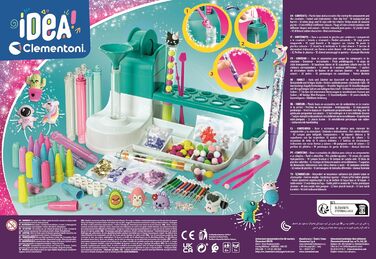 Майстер-клас з виготовлення ручок Clementoni Idea з понад 50 аксесуарами - Набір ручок своїми руками з понад 50 аксесуарами - Набір для виготовлення власних ручок, креативна іграшка та подарунковий набір для дітей віком від 6 років, 59415