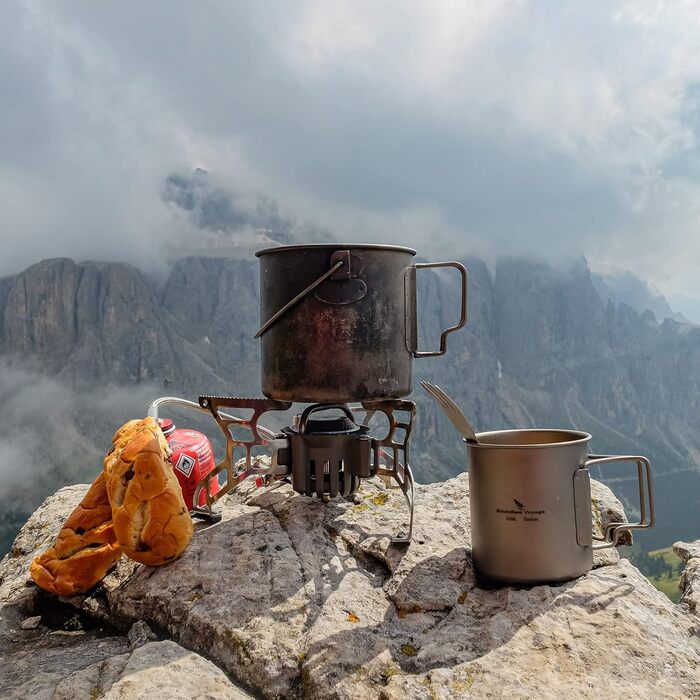 Титановий горщик 1250 мл з кришкою, складною ручкою та вагами Надлегкий посуд для кемпінгу, походів, бушкрафту, піших прогулянок та пікніків Ti3042D Ti3042d Титановий горщик 1250 мл