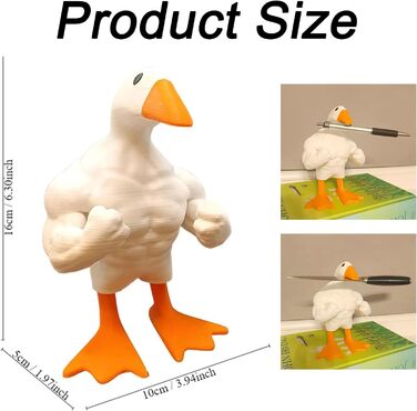 Кумедна статуя качки зі смоли, фігурка качки Duck You Buff Duck, качка скульптура деко ремесла подарунок для прикраси будинку (2 шт.)