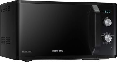 Мікрохвильова піч Samsung MG23K3614AK/EG з грилем / 23 літри для приготування / 800 Вт / Великий елемент гриля для рівномірного підрум'янювання / Стійка до подряпин керамічна емальована внутрішня частина