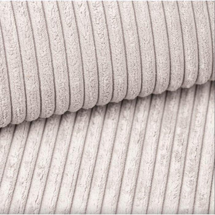 Кутовий диван з вітальнею, L-подібний кутовий диван, 3-місний диван, м&39який диван, зручний диван з пуфом для вітальні, розкладний диван, стильний вельветовий диван, Modena Studio, бежевий, правий, бежевий