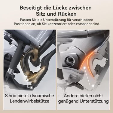 Ергономічне офісне крісло SIHOO Doro C300 з надм&39якими 3D-підлокітниками, динамічною поперековою підтримкою для домашнього офісу, регульованою спинкою (чорне) чорна основа