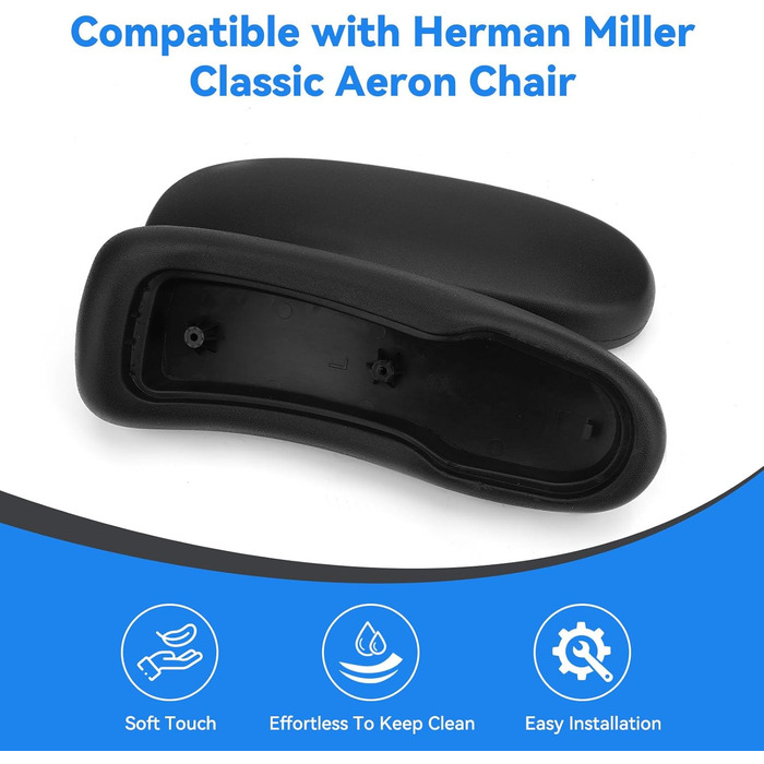 Запасні накладки на підлокітники для крісла Herman Miller Classic Aeron заміна підлокітників офісного крісла, чорні, 1 пара