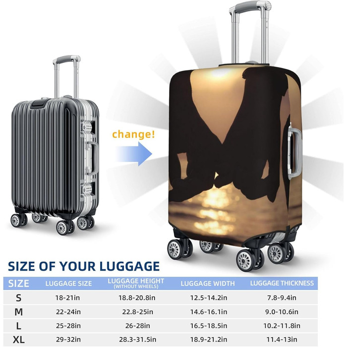 Еластичний чохол для валізи з принтом, захисний чохол для багажу, стійкий до подряпин, розмір 85 см, чорний колір