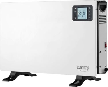 Конвекційний вентилятор-обігрівач ADLER Camry з РК-дисплеєм та пультом дистанційного керування, 2000 Вт, білий