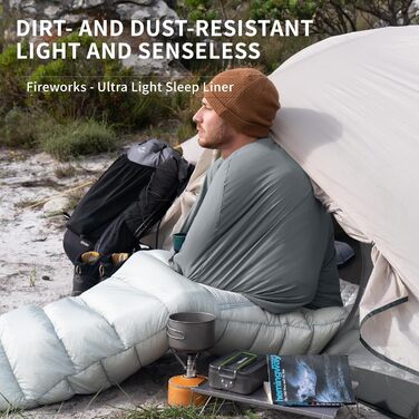 Ковдра для спального мішка Naturehike Ultralight (лише 128 г) з внутрішнім спальним мішком малого розміру для походів, хостелів, котеджів, кемпінгу - синя