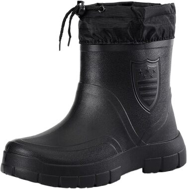 Чоловічі гумові чоботи, зимові бавовняні гумові чоботи для чоловіків, теплі, легкі гумові чоботи до щиколотки, гумове взуття для чоловіків, робочі чоботи (білі, 44) 44 EU білий