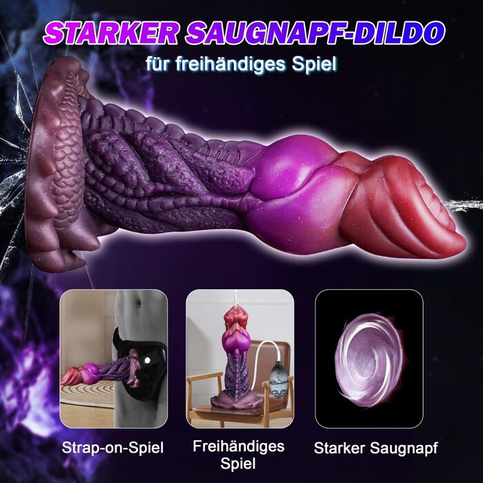 Фалоімітатор з функцією бризкання, 19 см бризкаючий монстр-фалоімітатор, бризкаючий дракон, силіконовий фалоімітатор дракона з присоскою, еякуляція фентезі анальна пробка тварина еякуляція секс-іграшка для жінок та чоловіків