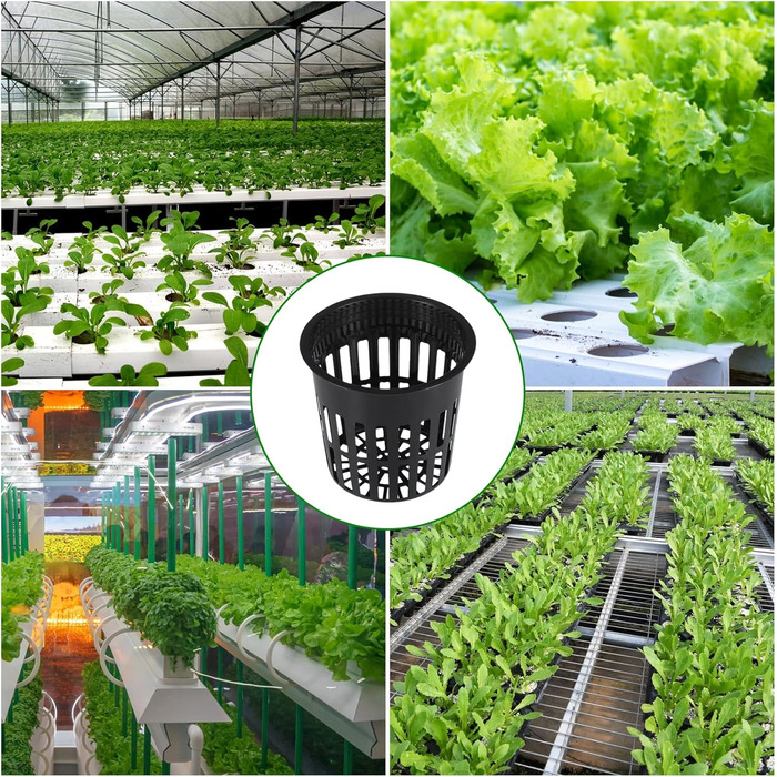 Пакетів горщиків для сітки для гідропоніки, кошик для гідропоніки 8,3 см. Горщики для рослин. Горщик для гідропоніки. Сітка для рослин. Садові приналежності для гідропоніки (чорні), 30