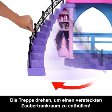 Ляльковий будиночок Monster High, Ігровий набір для старшої школи з привидами, 7 ігровими зонами та понад 35 елементами для оповіді, включаючи меблі та аксесуари, HLP88 Violet - Величезний ігровий набір для старшої школи