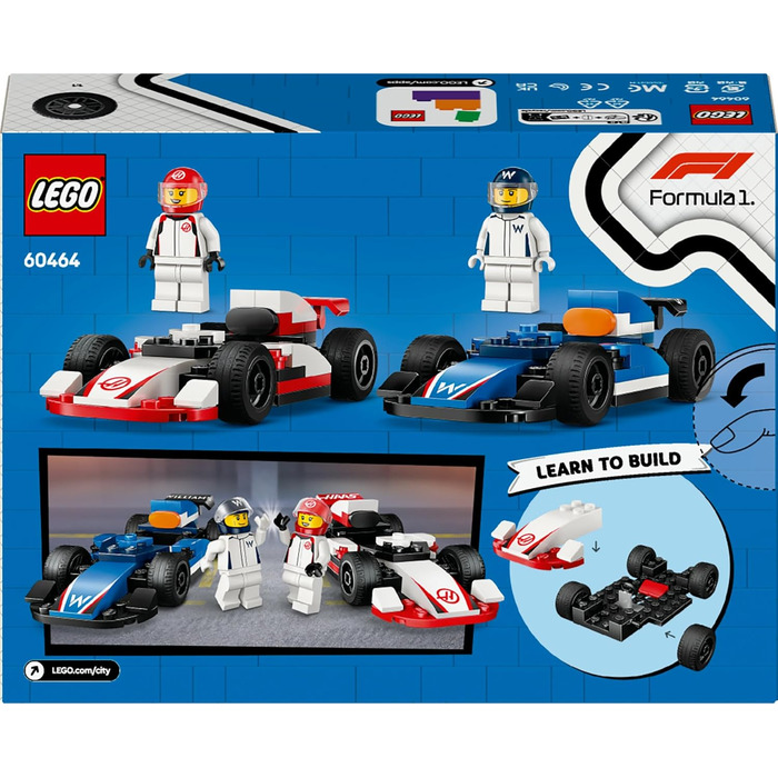 Конструктор LEGO City Боліди F1 Williams Racing та Haas F1, 92 деталі