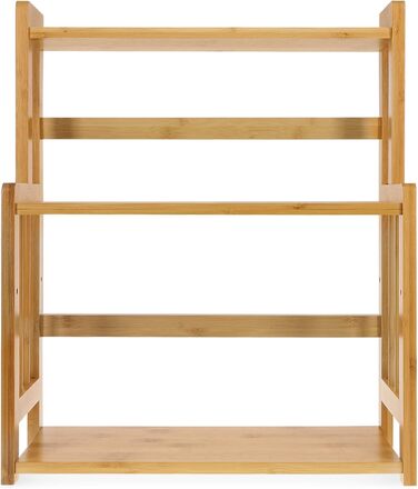 Рівнева бамбукова підставка для спецій Navaris - дерев&39яна кухонна полиця, шафка для спецій, універсальний органайзер для кухні, ванної кімнати, офісу, коричневий колір, 3-