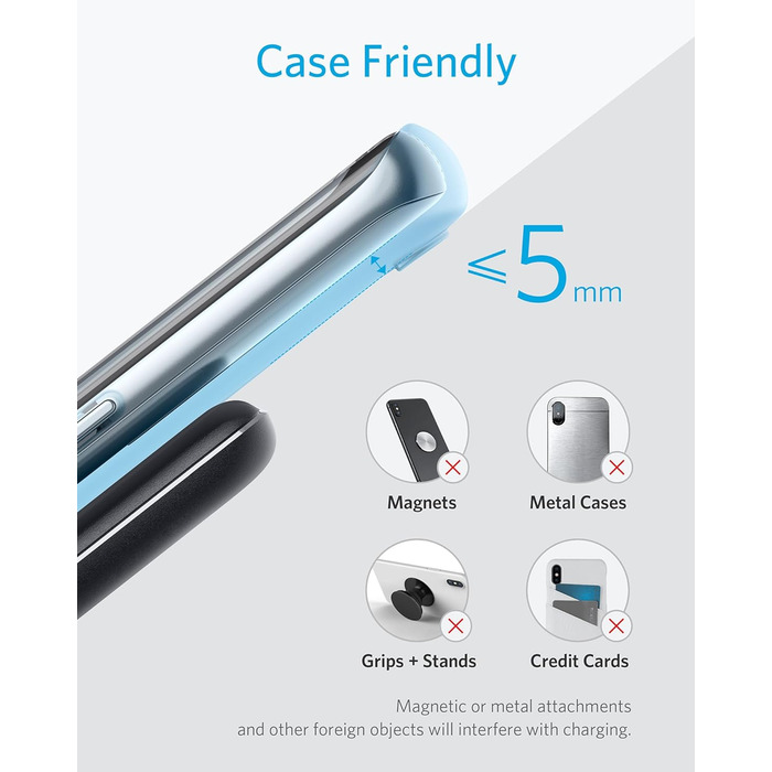 Індуктивна зарядна станція Anker 313, Qi-сертифікована, підходить для iPhone 16 / 15 / 15 Pro / 15 Pro Max, SE (2020), 13 / 13 Pro