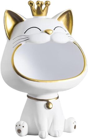 Лоток для ключів Starnearby Statue Cat, дизайн вхідного лотка для ключів, лоток для ключів вхідний скульптура кішка зі смоли, лоток для ключів для столу, кішка, настільний лоток