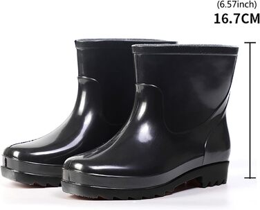 Чоловічі чорні водонепроникні гумові чоботи для садівництва, чоловіче дощове взуття, гумові черевики, чоловіче взуття 13 (чорне, 39)