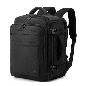 Розширюваний ручний багаж для літаків Eurowings, Ryanair, EasyJet, Wizz Air 40x30x20-40x30x25 см (24-30 л), рюкзак під сидіння з відділенням для ноутбука 15,6, чорний