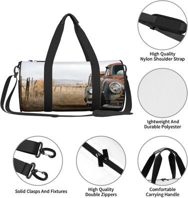 Спортивна сумка-мішок для подорожей з принтом Антик Авто, чорна, універсальний розмір, дорожня сумка