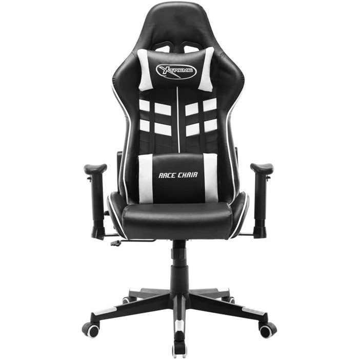 Геймерське крісло, офісне крісло, чорно-біле, штучна шкіра